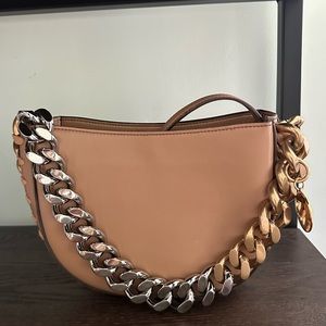 Stella McCartney Frayme bag. Length - 7 in, width - 9 in, depth - 3in. Beige